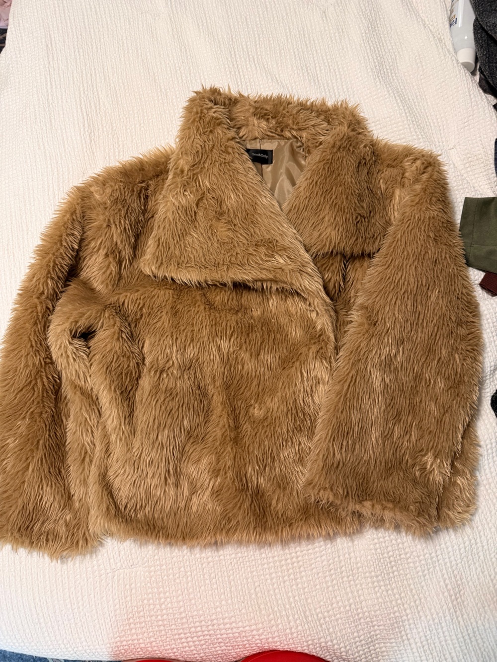 Cozy Faux Fur Jacket - Camel Brown